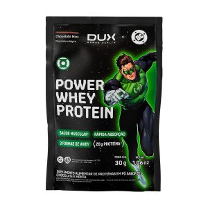 DUX Power Whey Protein DC Lanterna Verde Chocolate Mint com 1 Sachê