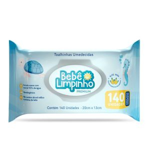 Toalhinhas Umedecidas Cimed Bebê Limpinho Premium 140 Unidades