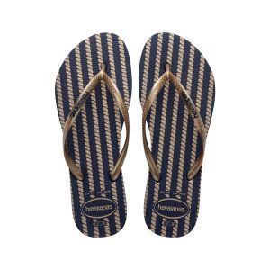 Sandália Havaianas Slim Nautical Marinho/Rose Gold 35/36