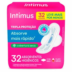 Absorvente Tripla Proteção com Abas com 32 Unidades Intimus