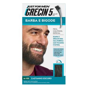 Grecin 5 Barba, Bigode Color Gel Castanho Escuro