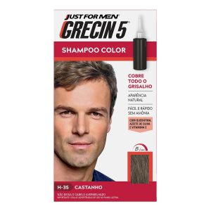 Grecin 5 Shampoo Tonalizante Masculino Cor Castanho