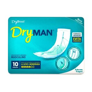 Absorvente DryMan Masculino 10 Unidades