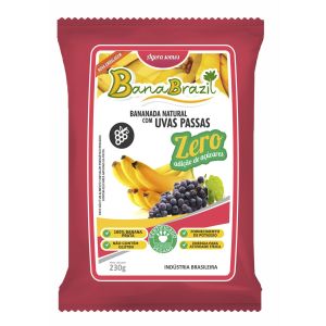 Bananada Natural Com Uvas Passas 230g BanaBrazil