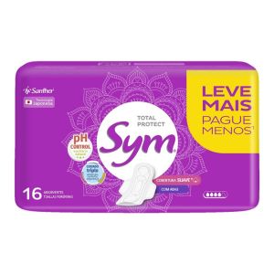 Absorvente Sym Total Protect Cobertura Suave Abas 16 Unidades