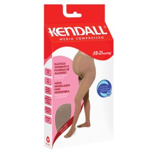 Meia Elástica Kendall At Gestante Tamanho Pequena Feminina Compressão 18-21mmhg Pé Aberto Cor Mel Ref:411371