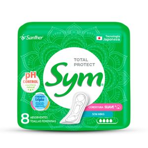 Absorvente Sym Total Protect Cobertura Suave Sem Abas 8 Unidades