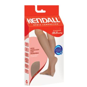 Meia Elástica Kendall AD Feminina Tamanho Grande Cor Mel Compressão 18-21 MMHG Ref:411673