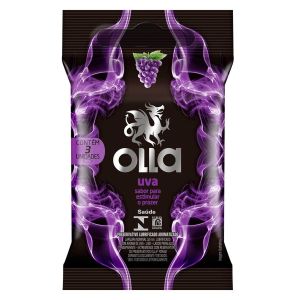 Preservativo Sabor Uva com 3 Unidades Olla