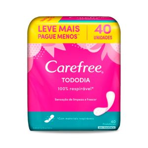 Protetor Diario Carefree tododia Sem Perfume Com 40 Unidades