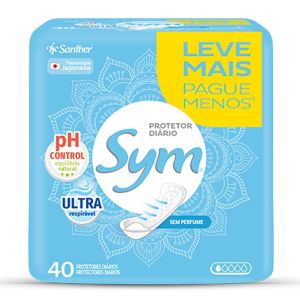 Protetor Diário Sym Sem Perfume 40 Unidades Leve Mais Pague Menos