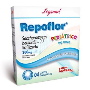 Repoflor Pediátrico 200Mg Pó Oral Com 4 Envelopes De 1G
