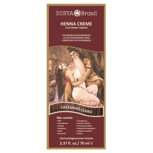 Tintura Surya Brasil Henna Creme Coloração e Tratamento Castanho Claro 70ML