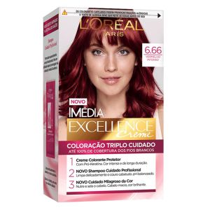 Coloração Imédia Excellence Creme 6.66 Vermelho Intenso