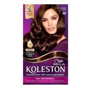 Tintura Wella Koleston Kit Creme 30 Castanho Escuro