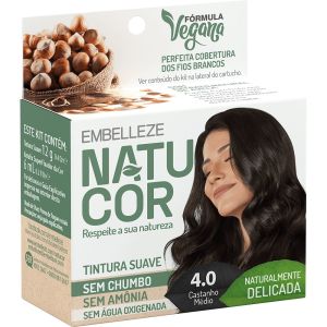 Tintura Natucor 4.0 Castanho Médio (Extrato de Avelã)