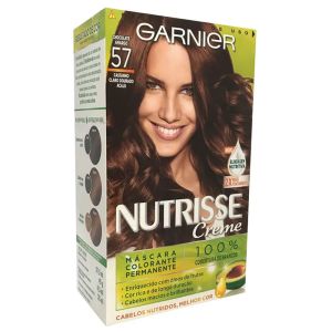 Tintura Garnier Nutrisse Kit Creme Cor 57 Chocolate Amargo Castanho Claro Dourado Acaju