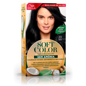 Tintura Wella Soft Color Kit Creme Sem Amônia cor 20 preto