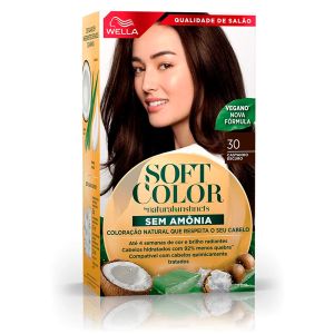 Tintura Wella Soft Color Kit Creme Sem Amônia cor 30 Castanho Escuro