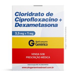 Cloridrato De Ciprofloxacino 3,5mg + Dexametasona 1,0mg Solução Oftalmológica 5ml Genérico Ems