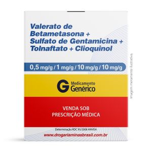 Valerato De Betametasona 0,5Mg/G + Sulfato De Gentamicina 1,0Mg/G + Tolnaftato 10Mg/G + Clioquinol 10Mg/G Creme 20G