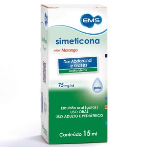 Simeticona Gotas Sabor Morango 75Mg/Ml Ems 15 Ml