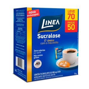 Adoçante Pó Linea Sucralose Com 70 Envelopes De 800mg Cada