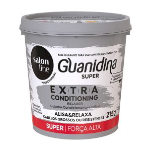 Kit Guanidina Extra Conditioning Relaxer Super Alisa e Relaxa Com 215gr Salon Line