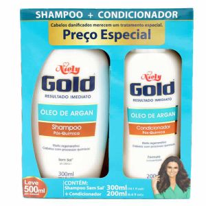 Kit Shampoo e Condicionador Niely Gold Óleo de Argan