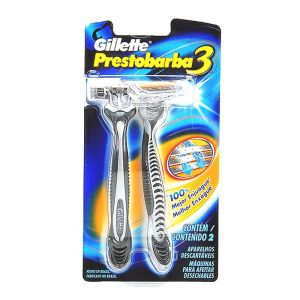 Aparelho Gillette Prestobarba 3 Masculino Com Com 2 Unidades