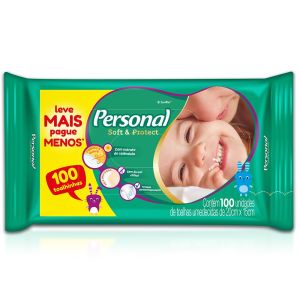 Toalhas Umedecidas Personal Baby Soft Protect Com 100 Unidades