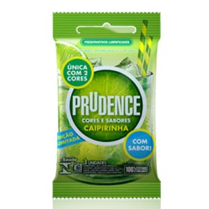 Preservativos Prudence Cores e Sabores Caipirinha Com 03 Unidades