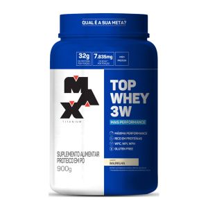 Top Whey Max Titanium 3W Sabor Baunilha 900G