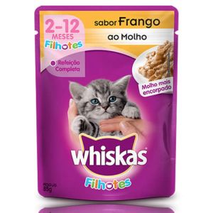 Sachê Para Gatos Whiskas Frango Ao Molho Para Filhotes 85G