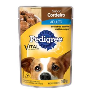 Sachê Pedigree Adulto Vital Pro Sabor Cordeiro 100g