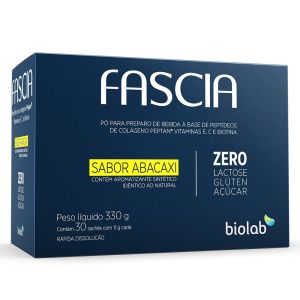 Fascia Peptídeos de Colágeno Sabor Abacaxi Com 30 Sachês de 11g Cada