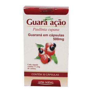 Guará Ação Guaraná Em Cápsulas Paullinia Cupana 500Mg Com 30 Cápsulas.