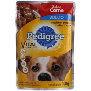 Sachê Ração Pedigree Sabor Carne Adulto Raças Pequenas 100g