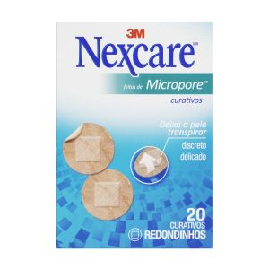 Curativos Feitos de Micropore Nexcare Redondo 20 Unidades