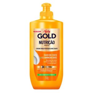 Creme Para Pentear Umectante Nutrição Mágica Óleo De Coco e 13 Aminoácidos 250g Niely Gold