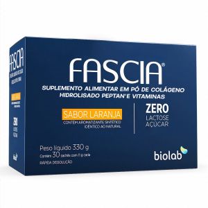 Fascia Peptideos de Colágeno Sabor Laranja Com 30 Sachês de 11g Cada