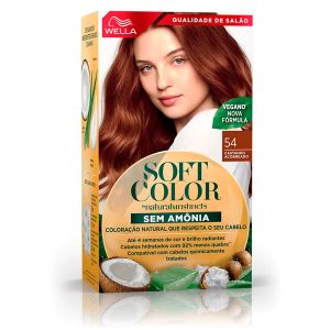 Tintura Wella Soft Color Kit Creme Sem Amônia cor 54 Castanho Acobreado