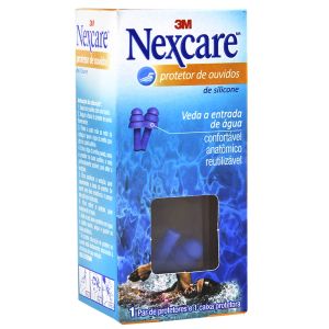Protetor Auditivo de Silicone Nexcare 1 Par e 1 Caixa Protetora 3M