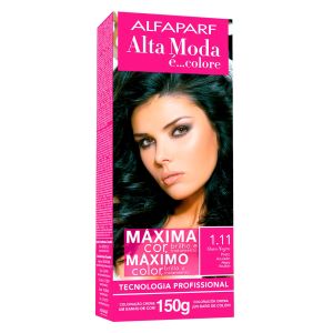 Tintura Alta Moda 1.11 Ouro Negro Preto Azulado Alfaparf