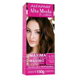 Tintura Alta Moda 6.35 Choccolate Louro Escuro Dourado Acaju Alfaparf