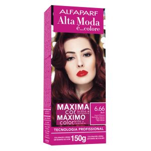 Tintura Alta Moda 6.66 Rubi Louro Escuro Vermelho Intenso Alfaparf