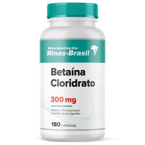 Betaína Cloridrato 300 Mg 180 Cápsulas