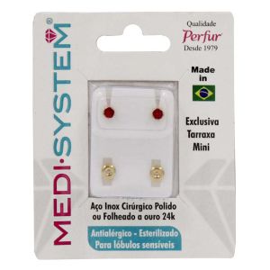Brincos Medi System Adulto Rubi Dourado Ref-107A