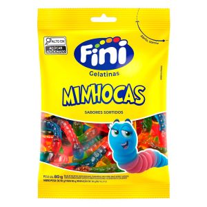 Bala De Gelatina Fini Minhocas 80g