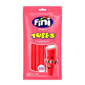 Bala Fini Tubes Sabor Morango E Nata Com 80g